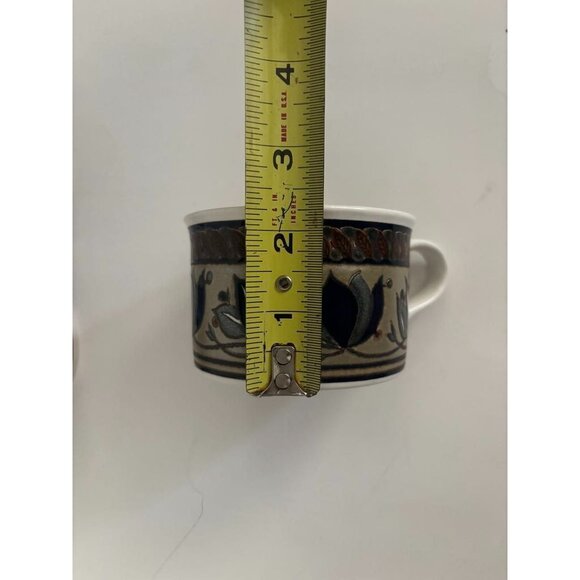 MIKASA Intaglio Arabella Tulip Design 8 oz. Flat Coffee Tea Mugs Set of 5 - Picture 7 of 7